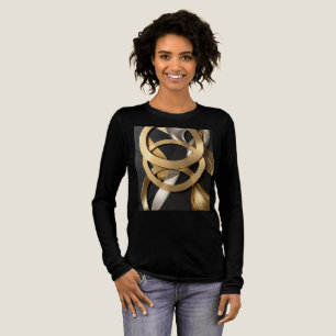 T-shirt En Tri-matière Anneaux d'or Art Abstrait - Design moderne de luxe