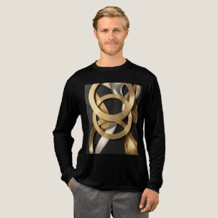 T-shirt En Tri-matière Anneaux d'or Art Abstrait - Design moderne de luxe