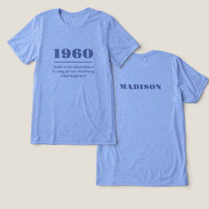 T-shirt En Tri-matière Année, texte et nom personnalisés