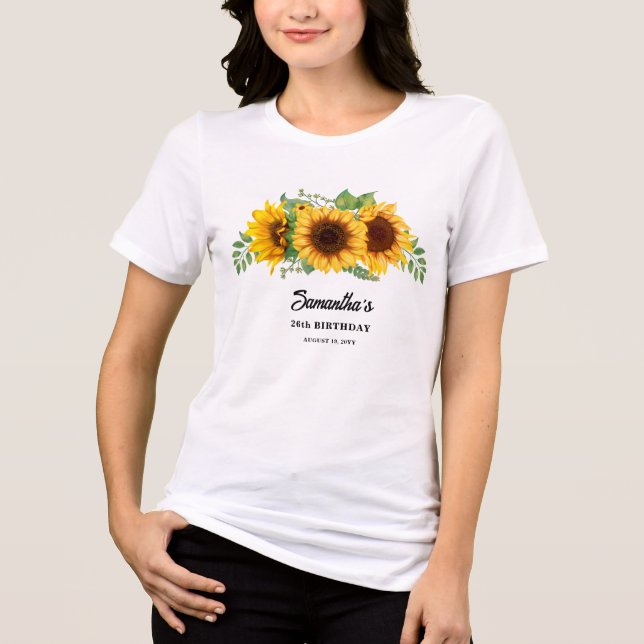 T-shirt En Tri-matière Anniversaire de tournesol rustique (Recto)