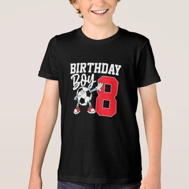 T-shirt En Tri-matière Anniversaire Garçon 8e Football Huit ans (Recto)