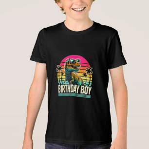 T-shirt En Tri-matière Anniversaire Garçon T-Rex Retro Sunset Cool Vintag