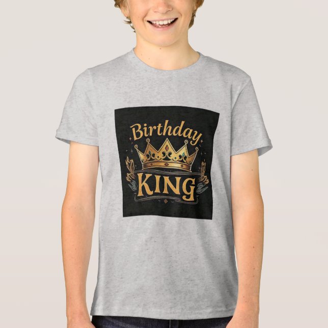 T-shirt En Tri-matière Anniversaire King Golden Crown Boy's (Recto)
