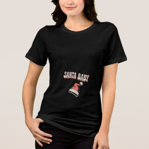 T-shirt En Tri-matière Annonce de grossesse Maternité Santa Baby Mama