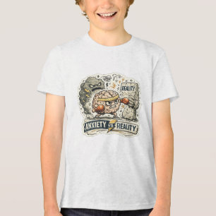 T-shirt En Tri-matière Anxiété vs Réalité Humour Mental Drôle Il
