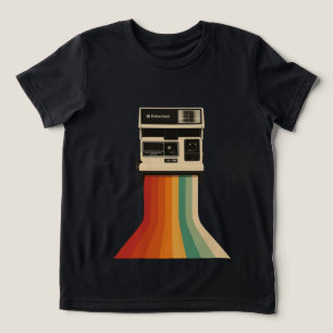T-shirt En Tri-matière Appareil photo rétro avec impression arc-en-ciel