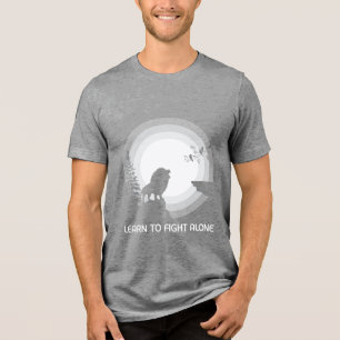 T-shirt En Tri-matière Apprendre à se battre seul – Lion sous la lumière