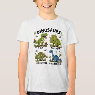 T-shirt En Tri-matière Apprentissage des espèces de dinosaures pour les e