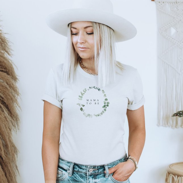 T-shirt En Tri-matière Aquarelle Baby shower vert Mama à être (Créateur téléchargé)