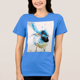 T-shirt En Tri-matière Aquarelle bleue Wren Peinture des oiseaux australi