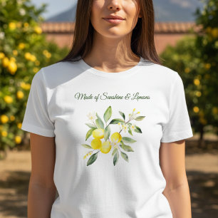 T-shirt En Tri-matière Aquarelle Citrons Citrons Italie