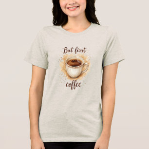 T-shirt En Tri-matière Aquarelle Coffee Cup Art Imprimer - Mais Premier C