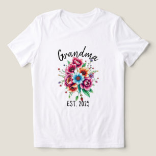 T-shirt En Tri-matière Aquarelle Colorée Fleur sauvage grand-mère