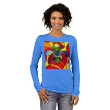 Aquarelle Fleur-de-Lis Élégant Verre Teinté Bleu