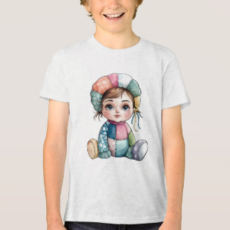 T-shirt En Tri-matière Aquarelle mignonne Patchwork bébé Femme de neige