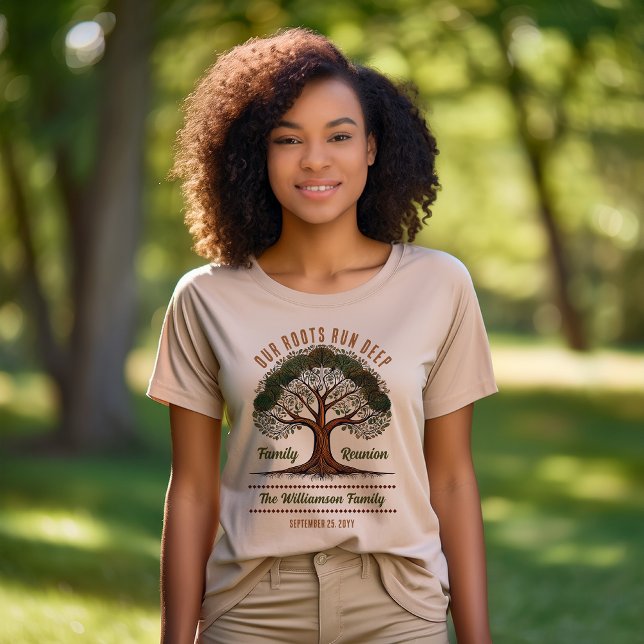 T-shirt En Tri-matière Arbre de vie | Réunion familiale (Grunge Tree of Life Family Tree "Our Roots Run Deep" Family Reunion Tri-Blend Shirt Tshirt)