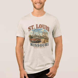 T-shirt En Tri-matière Arc de la Gateway de la Route 66 historique de St.
