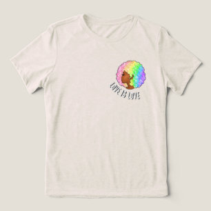 T-shirt En Tri-matière arc-en-ciel afro LGBTQ l'amour est l'amour fierté