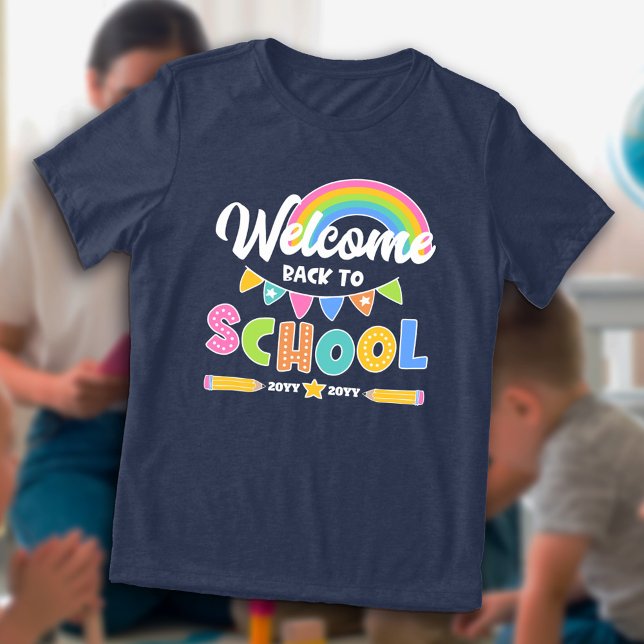 T-shirt En Tri-matière Arc en ciel Bienvenue à l'école avec année (Créateur téléchargé)