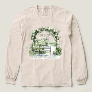 T-shirt En Tri-matière Arche de roses florales Banc romantique Jardin de