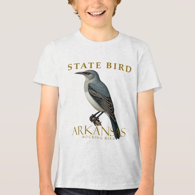 T-shirt En Tri-matière Arkansas Mockingbird Bird Design (Recto)