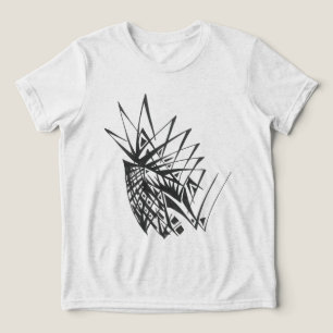 T-shirt En Tri-matière Armure Noir Blanc Art de Tatouage Tribal Abstrait