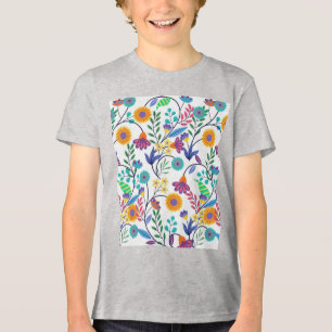 T-shirt En Tri-matière Arrière - plan floral exotique coloré Motif-23145