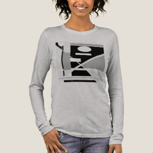 T-shirt En Tri-matière Art abstrait géométrique gris noir inspiré MCM