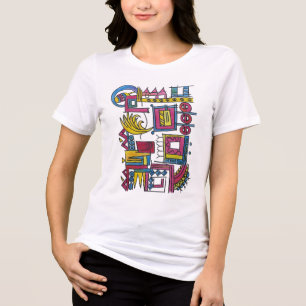 T-shirt En Tri-matière Art Abstrait Peint à la Main Illusoire-Capricieux