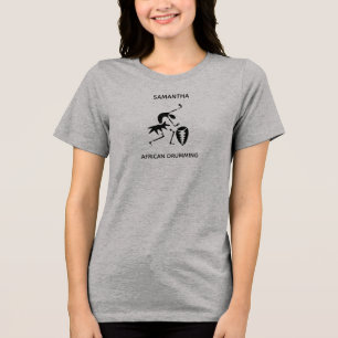 T-shirt En Tri-matière Art Africain, Coloré, Fantastique Tambour Silhouet