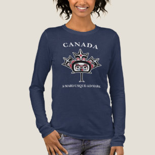 T-shirt En Tri-matière Art amérindien Haida Castor Feuille d'érable