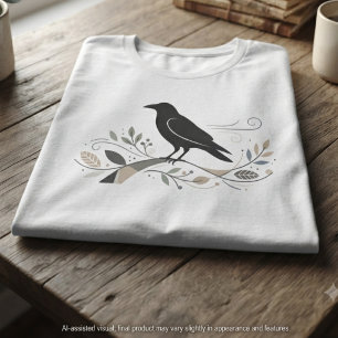 T-shirt En Tri-matière Art de corbeau nordique minimaliste Cadeau d'amant
