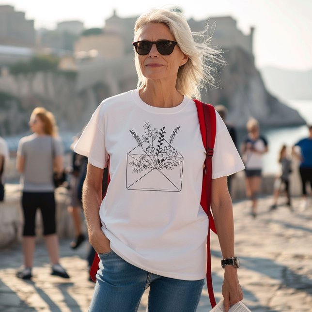 T-shirt En Tri-matière Art de la ligne d'enveloppes florales (Créateur téléchargé)