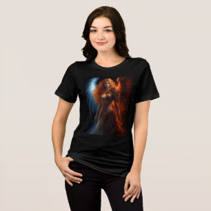 T-shirt En Tri-matière Art de l'ange guerrier feu et glace