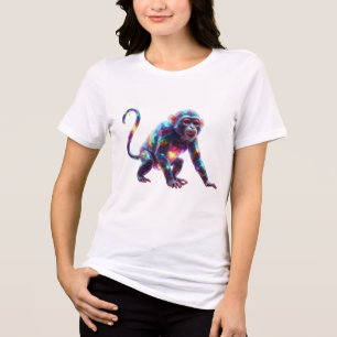 T-shirt En Tri-matière Art de Singe en Cristal