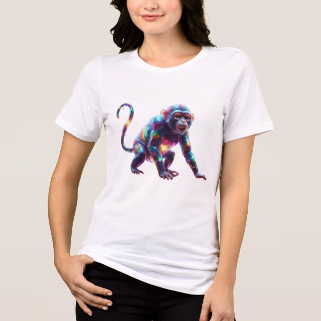 T-shirt En Tri-matière Art de Singe en Cristal (Recto)