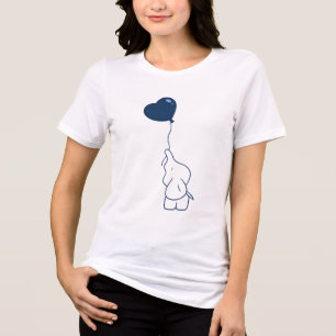 T-shirt En Tri-matière Art du ballon en forme de cœur d'éléphant mignon m