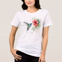 Art floral aquarelle oiseau-mouche coloré de la na