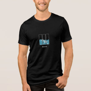 T-shirt En Tri-matière Art minimaliste japonais Wave Océan traditionnel