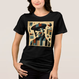 T-shirt En Tri-matière Art Moderne du Milieu du Siècle Homme portant un B