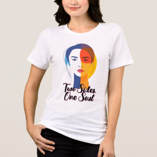 T-shirt En Tri-matière Art Portrait double ton Abstrait