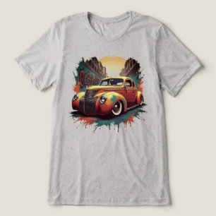 T-shirt En Tri-matière Art Rétro Coloré de Voiture Classique Lowrider des