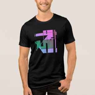 T-shirt En Tri-matière Art Tribal Géométrique Lavande Rose Vert, Petite
