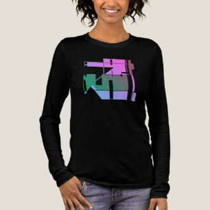 T-shirt En Tri-matière Art Tribal Géométrique Lavande Rose Vert, Petite