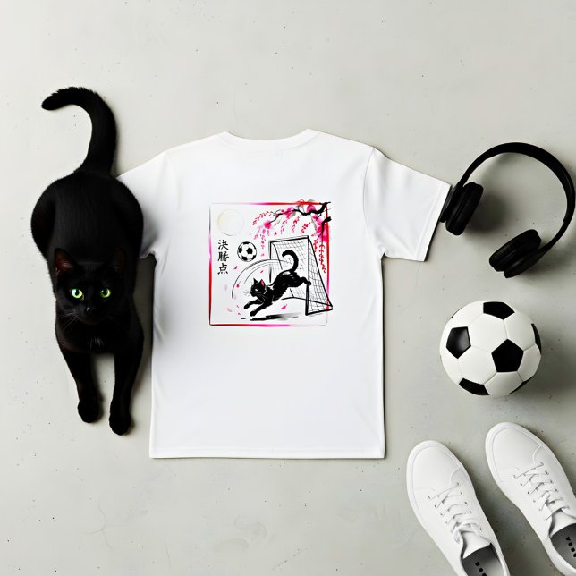 T-shirt En Tri-matière Artistic Cherry Blossom Cat Soccer For Japanese Ar (Créateur téléchargé)