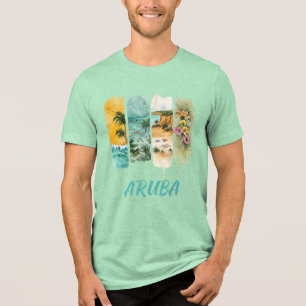 T-shirt En Tri-matière aruba avec fleurs pastel en coup de pinceau