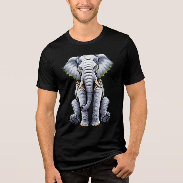 T-shirt En Tri-matière Assis Eléphant (Recto)