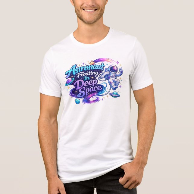 T-shirt En Tri-matière Astronaute Flottant Dans L'Espace Profond (Recto)