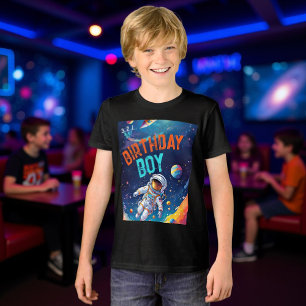 T-shirt En Tri-matière Astronaute Planètes Espace Profond Fête Anniversai