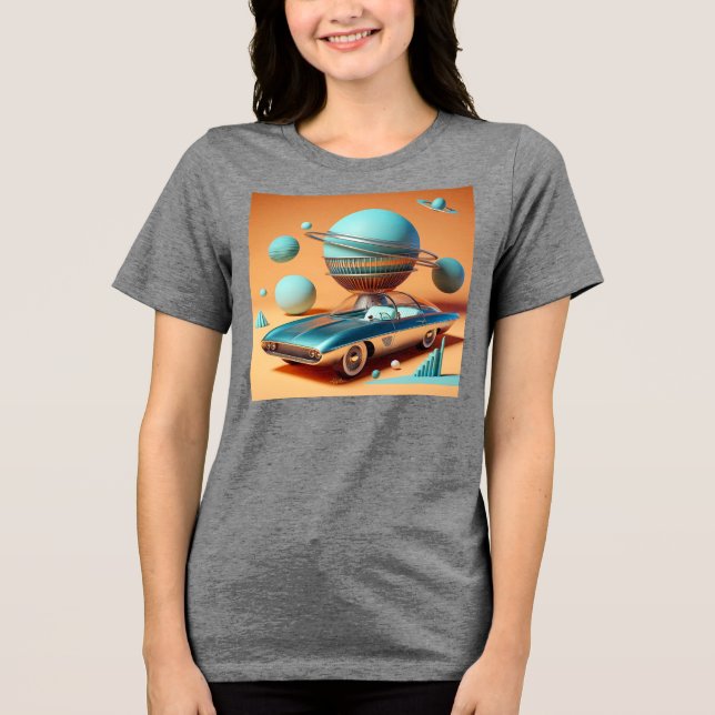 T-shirt En Tri-matière Atomic Futuristic Sky View Cruiser Car  (Recto)